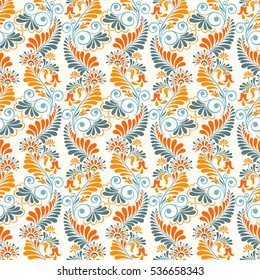 Seamless background in Damascus style. Vintage ornament. Use for wallpaper, printing on the packaging paper, textiles.