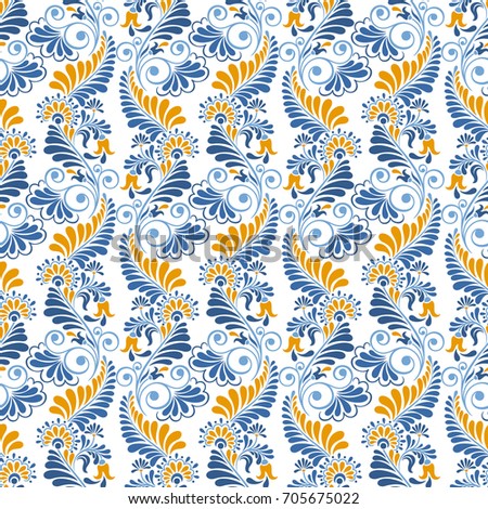 Seamless background in Damascus style. Vintage ornament. Use for wallpaper, printing on the packaging paper, textiles.