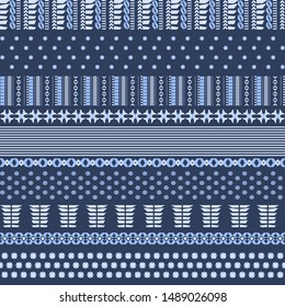 Seamless background with dark blue base and delicate light geometric elements