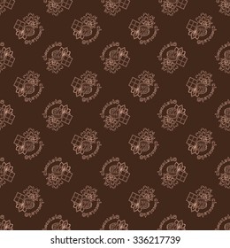 seamless background with dark chocolate and candy