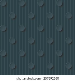 Seamless background. Dark gray perforated paper with cut out effect. Vector EPS10. 
