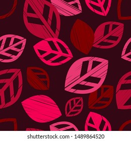 Seamless background with decorative Autumn leaves. Beautiful park. Vector illustration. Can be used for wallpaper, textile, invitation card, wrapping, web page background.