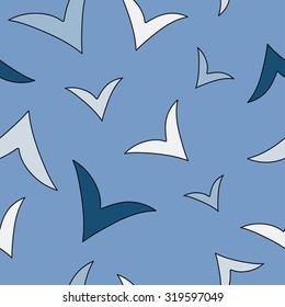Seamless background with decorative birds