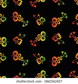 Seamless background of decorative colorful fantasy flowers