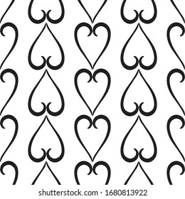 Seamless background of decorative  elements in hearts shape