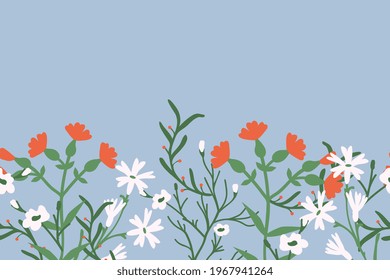 Seamless background with decorative flowers