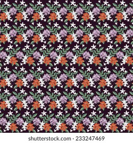 Seamless background with decorative flowers
