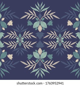 Nahtloser Hintergrund mit dekorativen Blumen. Design mit manueller Schraffur. Ethnische Boho-Ornament. Textil. Vektorgrafik für Webdesign oder Print.