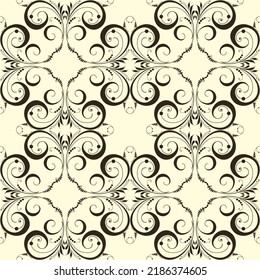 Seamless background of decorative geometrical elements from tendrils and leaves