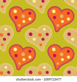 Seamless background with decorative hearts. Valentine's day. Textile rapport.