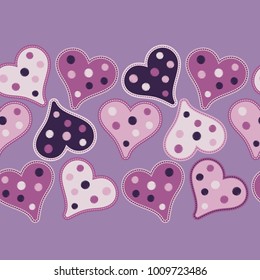 Seamless background with decorative hearts. Valentine's day. Textile rapport.