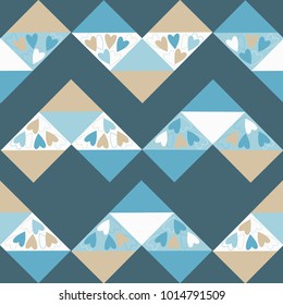 Seamless background with decorative hearts. Valentine's day. Textile rapport.