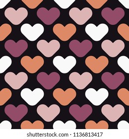 Seamless background with decorative hearts. Valentine's day. Simple design. Textile rapport.