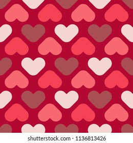 Seamless background with decorative hearts. Valentine's day. Simple design. Textile rapport.