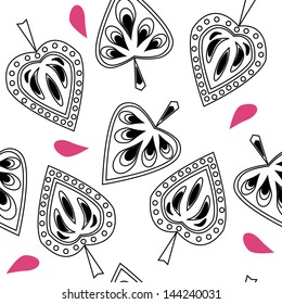 Seamless background with a decorative leaves