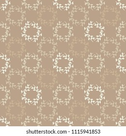Seamless background with decorative leaves. Brushwork. Hand hatching. Scribble texture. Textile rapport.