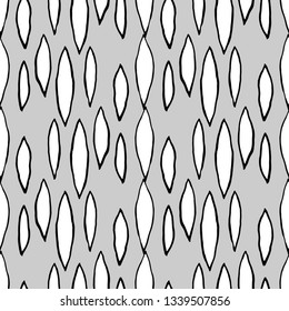 Seamless background with decorative leaves. Brushwork. Hand hatching. Flower mosaic. Can be used for wallpaper, textile, invitation card, wrapping, web page background.