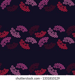 Seamless background with decorative leaves. China. Brushwork. Hand hatching. Flower mosaic. Can be used for wallpaper, textile, invitation card, wrapping, web page background.