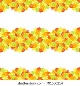 Seamless background with decorative leaves. Monstera Mandala. Textile rapport.