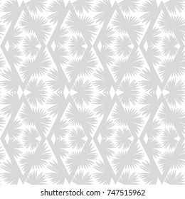 Seamless background with decorative leaves. Palm branch leaves in triangles. Pattern with Palm leaves. Textile rapport.