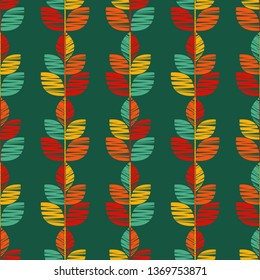 Nahtloser Hintergrund mit dekorativen Blättern. Schatten. Blumenmosaik. Kann für Tapete, Textilien, Einladungskarte, Umhüllung, Web-Hintergrund verwendet werden.