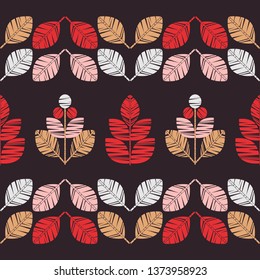 Seamless background with decorative leaves. Shading. Flower mosaic. Can be used for wallpaper, textile, invitation card, wrapping, web page background.