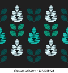Seamless background with decorative leaves. Shading. Flower mosaic. Can be used for wallpaper, textile, invitation card, wrapping, web page background.