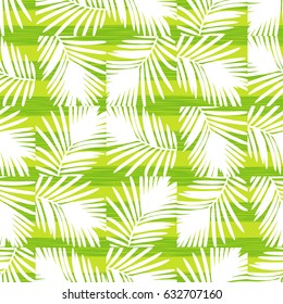 Seamless background with decorative leaves. Summer tropical design.
