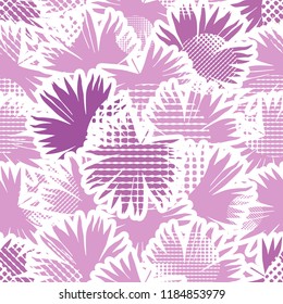 Seamless background with decorative leaves. Tropical palm leaves. Tropical jungle. Points. Can be used for wallpaper, textile, invitation card, wrapping, web page background.