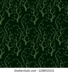Seamless background of decorative plants