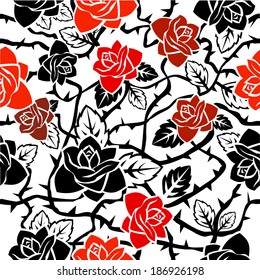 seamless background. decorative rose. Vector 