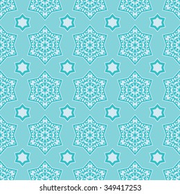Seamless background with decorative snowflakes 