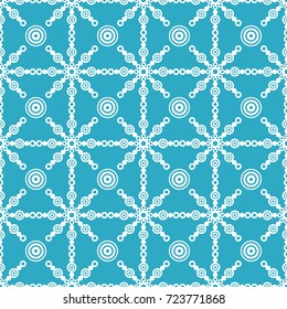 Seamless background with decorative snowflakes. Textile rapport.