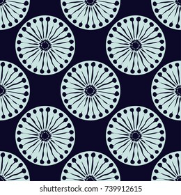 Seamless background with decorative snowflakes. Winter pattern. Textile rapport.