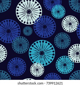 Seamless background with decorative snowflakes. Winter pattern. Textile rapport.
