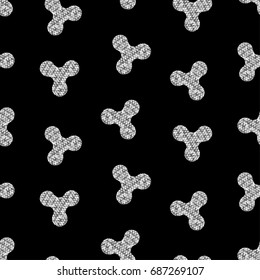 Seamless background with decorative spinners. Zigzag texture. Textile rapport.
