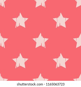 Seamless background with decorative stars.  Brushwork. Hand hatching. Stars in the sky. Scratches texture. Textile rapport.
