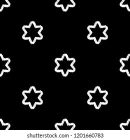 Seamless background with decorative stars. Brushwork. Hand hatching. Stars in the sky. Scratches texture. Can be used for wallpaper, textile, invitation card, wrapping, web page background.