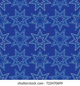 Seamless background with decorative stars. Dots texture. Textile rapport.