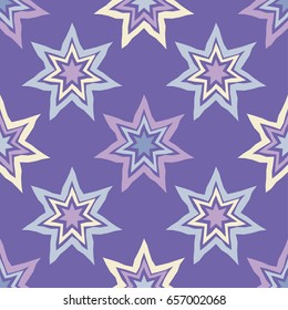 Seamless background with decorative stars. Vector illustration. Textile rapport.
