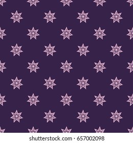 Seamless background with decorative stars. Vector illustration. Textile rapport.
