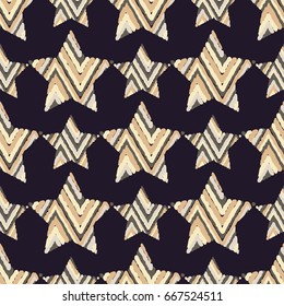 Seamless background with decorative stars. Vector illustration. Textile rapport.
