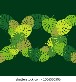 Seamless background with decorative Tropical palm leaves. Monstera. Can be used for wallpaper, textile, invitation card, wrapping, web page background.