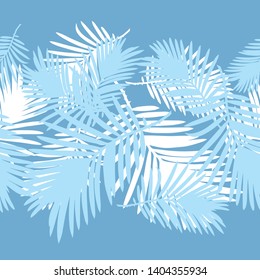 Seamless background with decorative Tropical palm leaves. Monstera. Vector illustration. Can be used for wallpaper, textile, invitation card, wrapping, web page background.