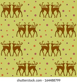 Seamless background with deers