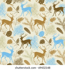 seamless background with deers