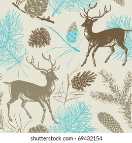 seamless background with deers