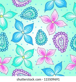 Seamless background with delicate flowers