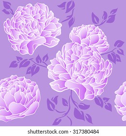 Seamless background with delicate lilac flowers beautiful