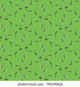 Seamless background with delicate petals and leaves of flowers in green colors. Vector drawing can be used for festive packaging, posters, textiles for Valentine's Day, Birthday, Wedding.